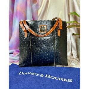 NWOT Dooney & Bourke Small Lexington Tote in Ostrich-Embossed Leather